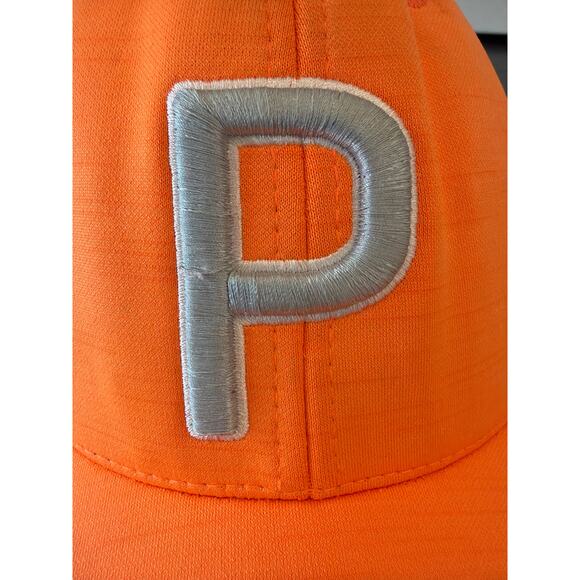PUMA Heritage "P" hat Vibrant Orange PGA Tour Rickie Fowler snapback - Picture 7 of 7